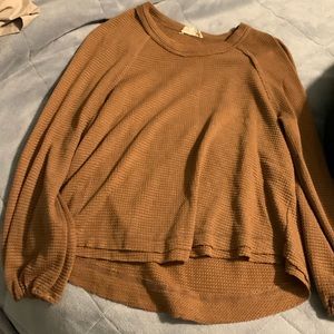 Waffle knit long sleeve.